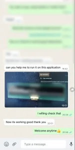 WhatsApp support